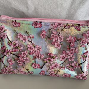 Cherry blossom vinyl accessory bag