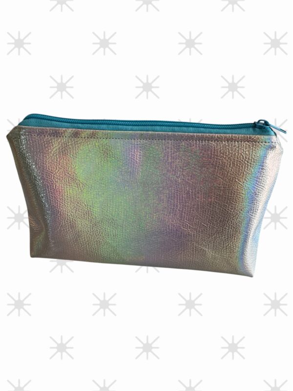 Metallic vinyl cosmetic bag